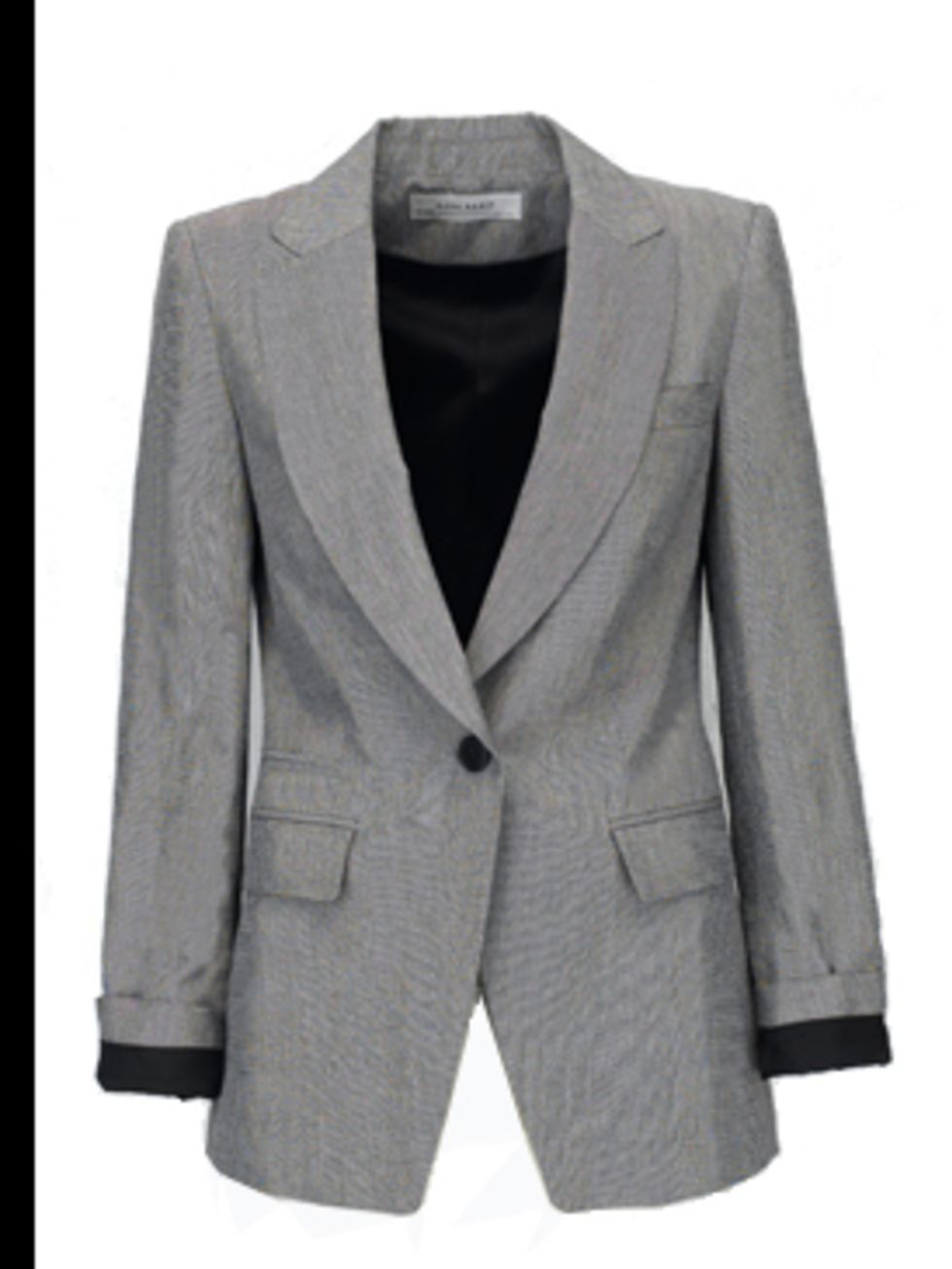 <p>Grey button jacket, £59.90, by Zara. For stockists call 0207 534 9500.</p>