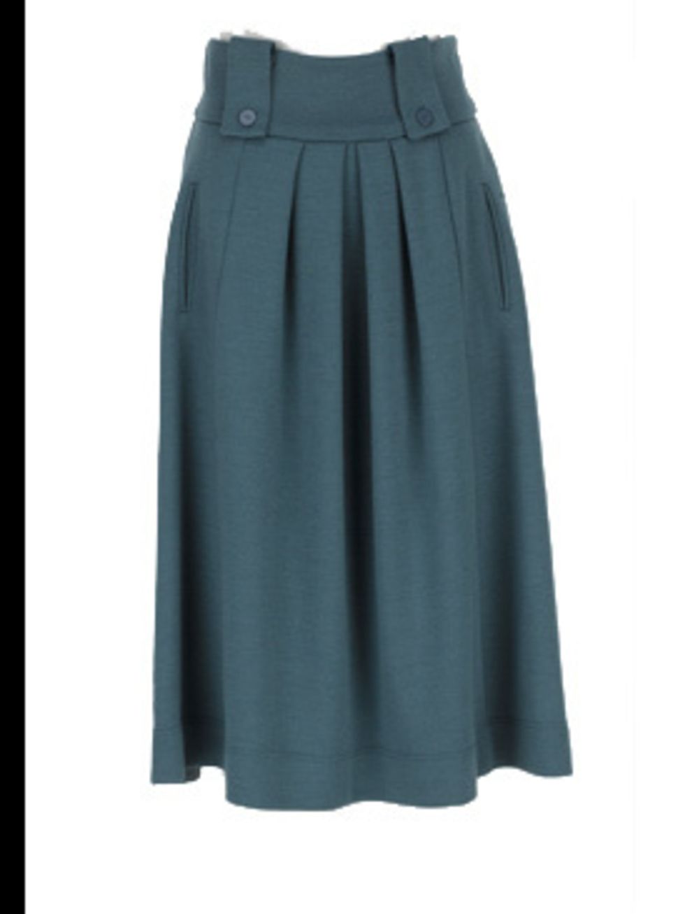 <p>Teal skirt, £269, by Betty Jackson at Fenwick (0207 629 9161)</p>