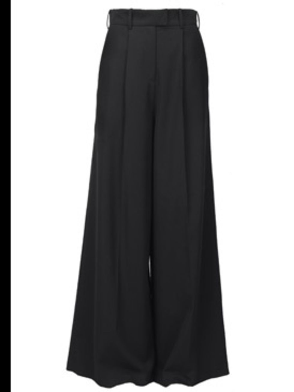 <p>Black wide leg trousers, £29.99, by H&amp;M (0207 323 2211)</p>