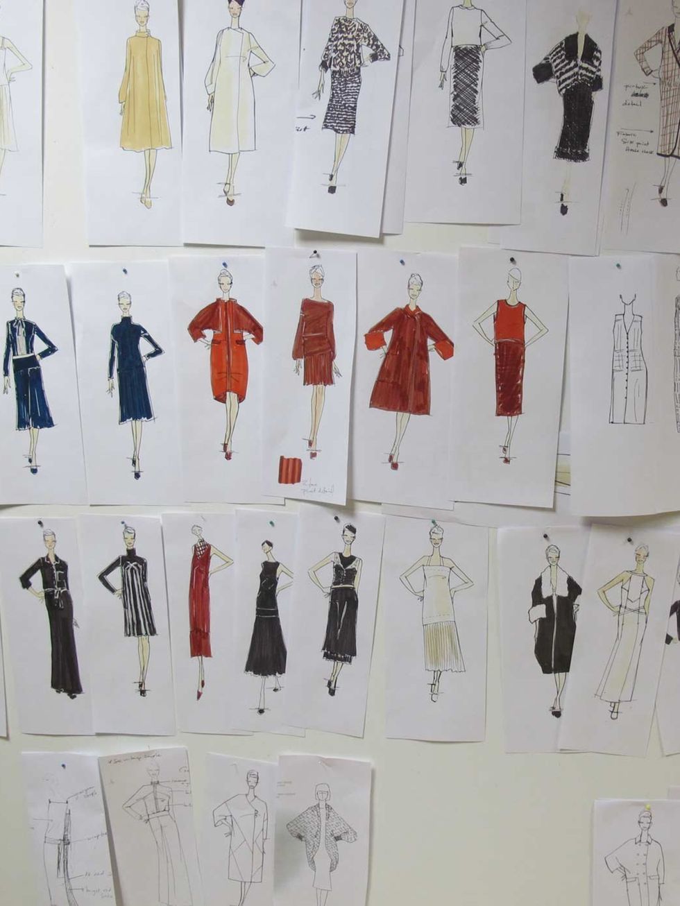 <p>Sketch board of the DAKS A/W '12 collection</p>