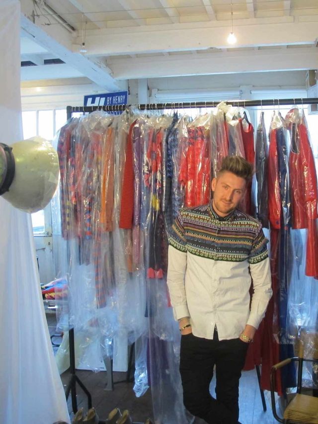 <p>Henry Holland putting the final touches on his A/W '12 collection</p>