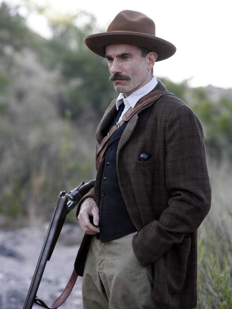 <p>A serious tash. Daniel Day Lewis in There Will Be Blood.</p>