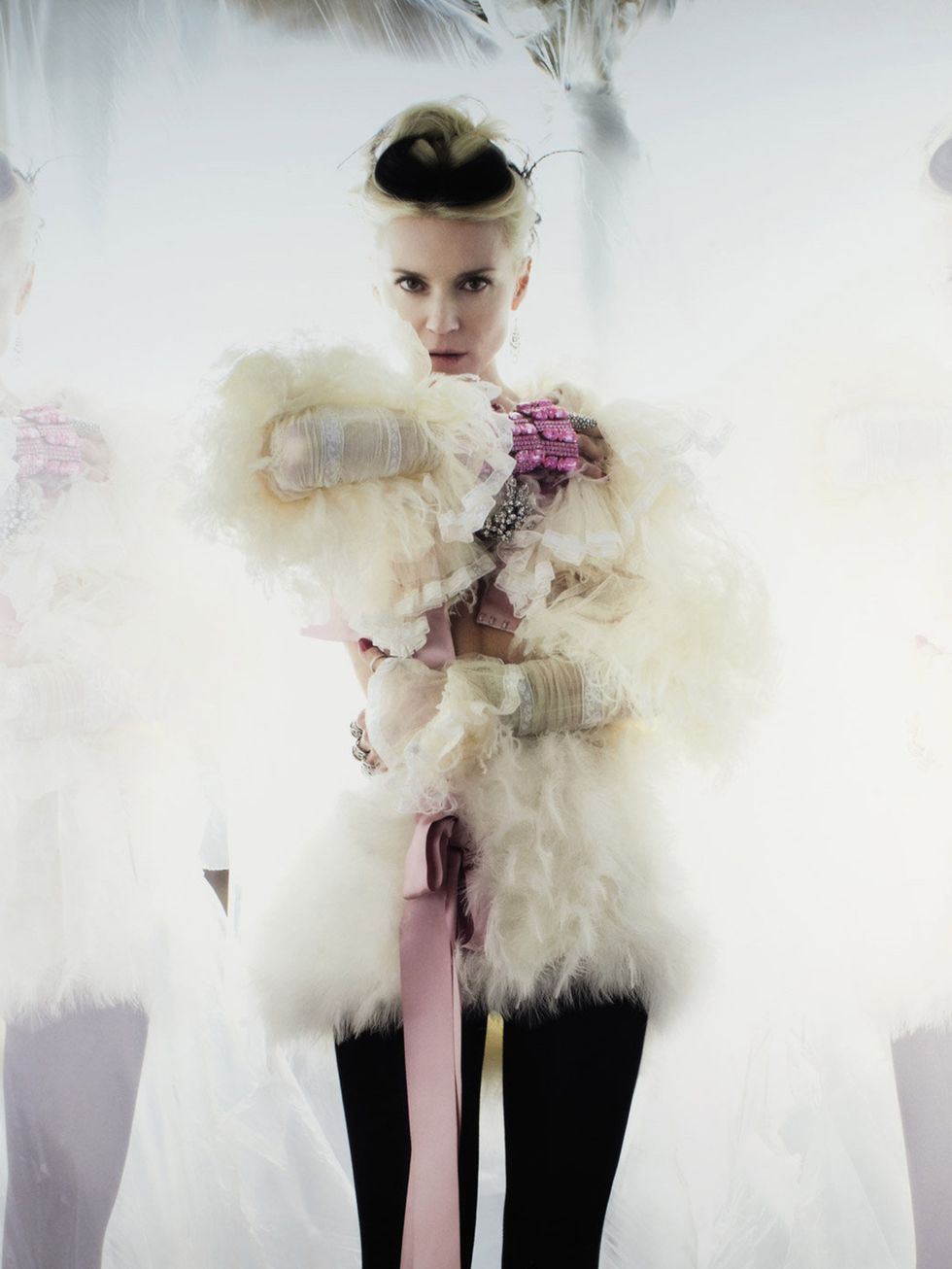 <p>Daphne Guinness modelling one of the pieces up for auction</p>