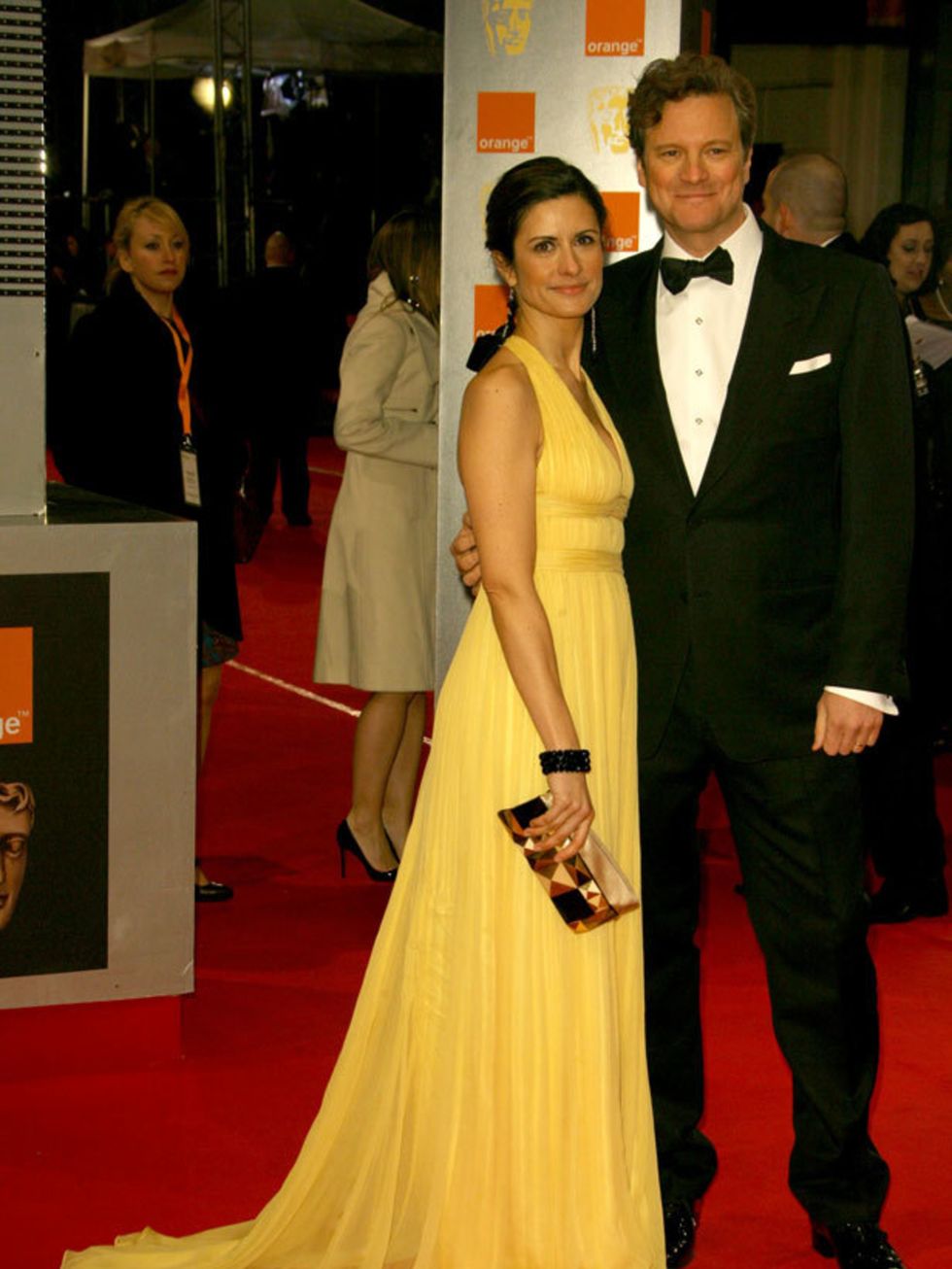 <p>Livia Firth wearing Leila Hafzi and Colin Firth wearing Tom Ford </p>