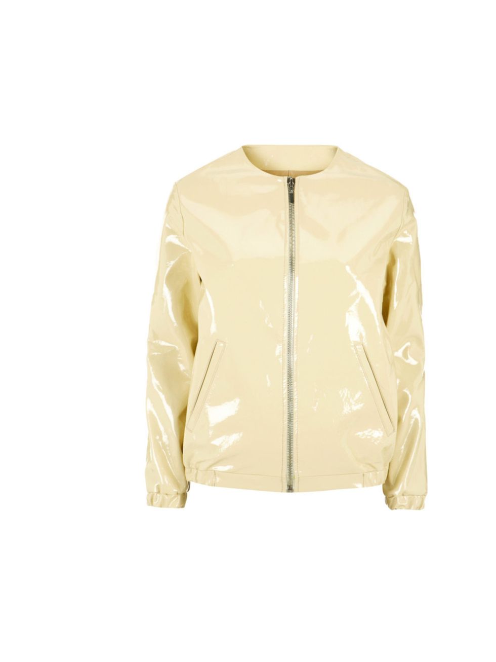 <p>J.W. Anderson x Topshop patent cream jacket, £200</p>