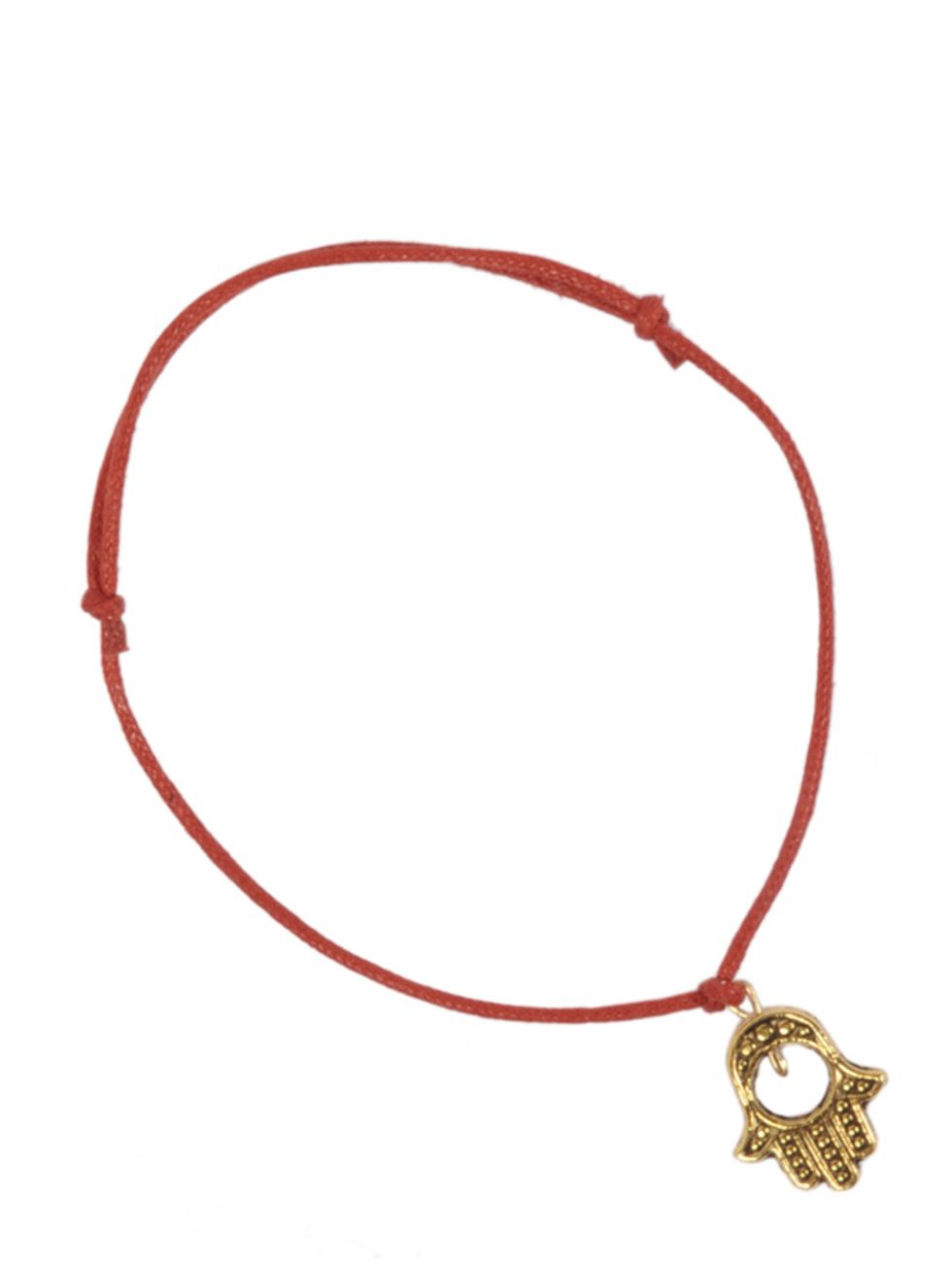 <p>Red rope bracelet with gold Hamsa charm, £7, by Kool Jewels ay <a href="http://www.pretaportobello.com/shop/jewellery/bracelets/kool-jewels-red-rope-bracelet-with-gold-hamsa.aspx">Pretaportobello</a></p>