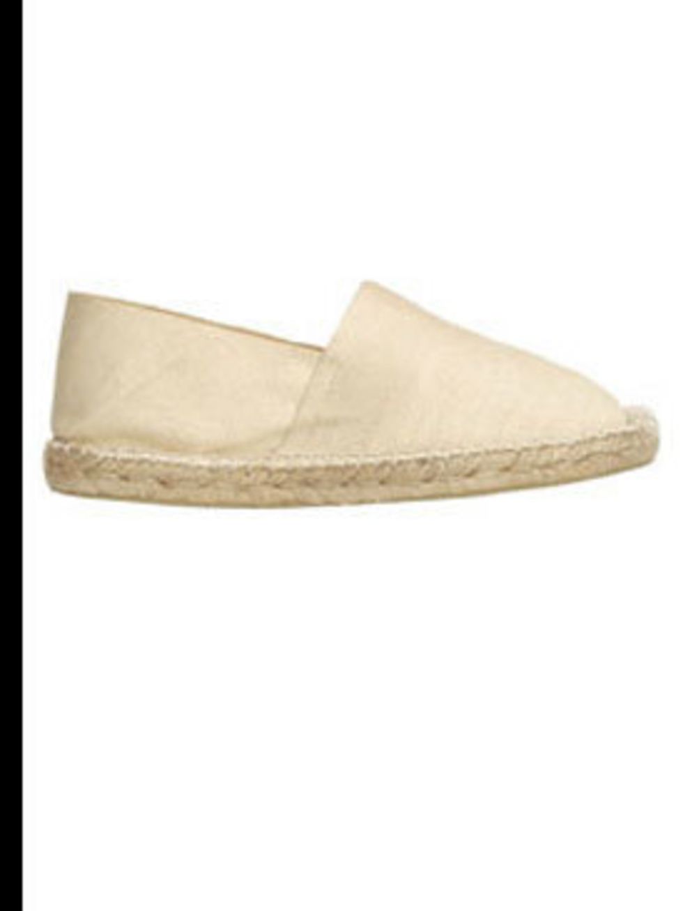 <p>Beige espadrilles, £15, by <a href="http://www.toast.co.uk/product/shoes/F1ES1/canvas+espadrille.htm?categoryref=%2Fcategory2.aspx%3Fcategoryid%3Dshoes%26seoterm%3Dshoes%26nopaging%3Dtrue%26">Toast</a></p>