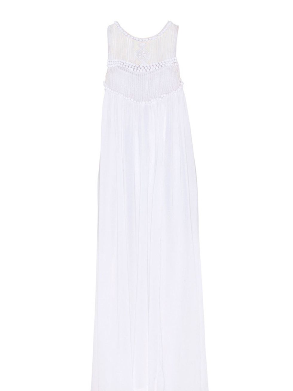 <p>White cotton maxi dress, £190, by By Malene Birger at <a href="http://shop.harveynichols.com/fcp/product/-//Beaded-maxi-dress/325088?colour=white">Harvey Nichols</a></p>