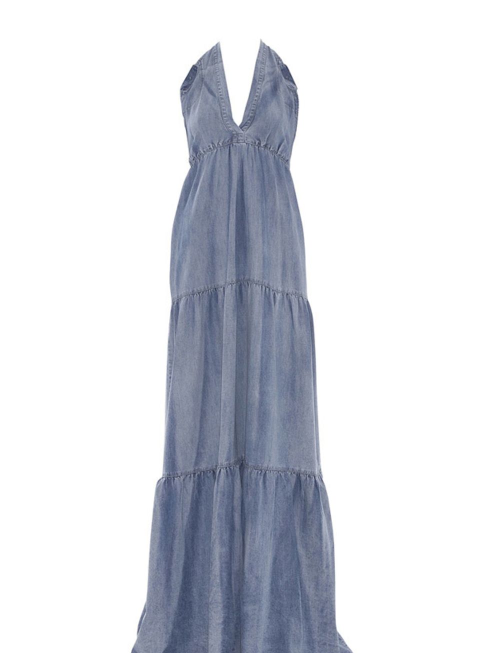 <p>Denim maxi dress, £325, by Nobody at <a href="http://shop.harveynichols.com/fcp/product/-//Matilda-halter-tiered-denim-dress/296265">Harvey Nichols</a> </p>