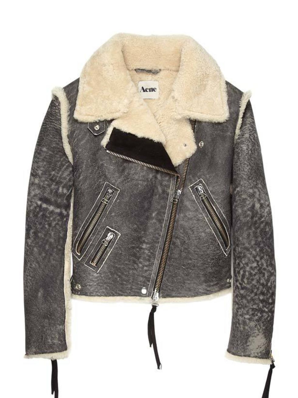 <p>Acne grey leather aviator jacket, £1,080, at <a href="http://www.my-wardrobe.com/acne/grey-leather-vintage-style-flight-jacket-450195">My-Wardrobe</a></p>