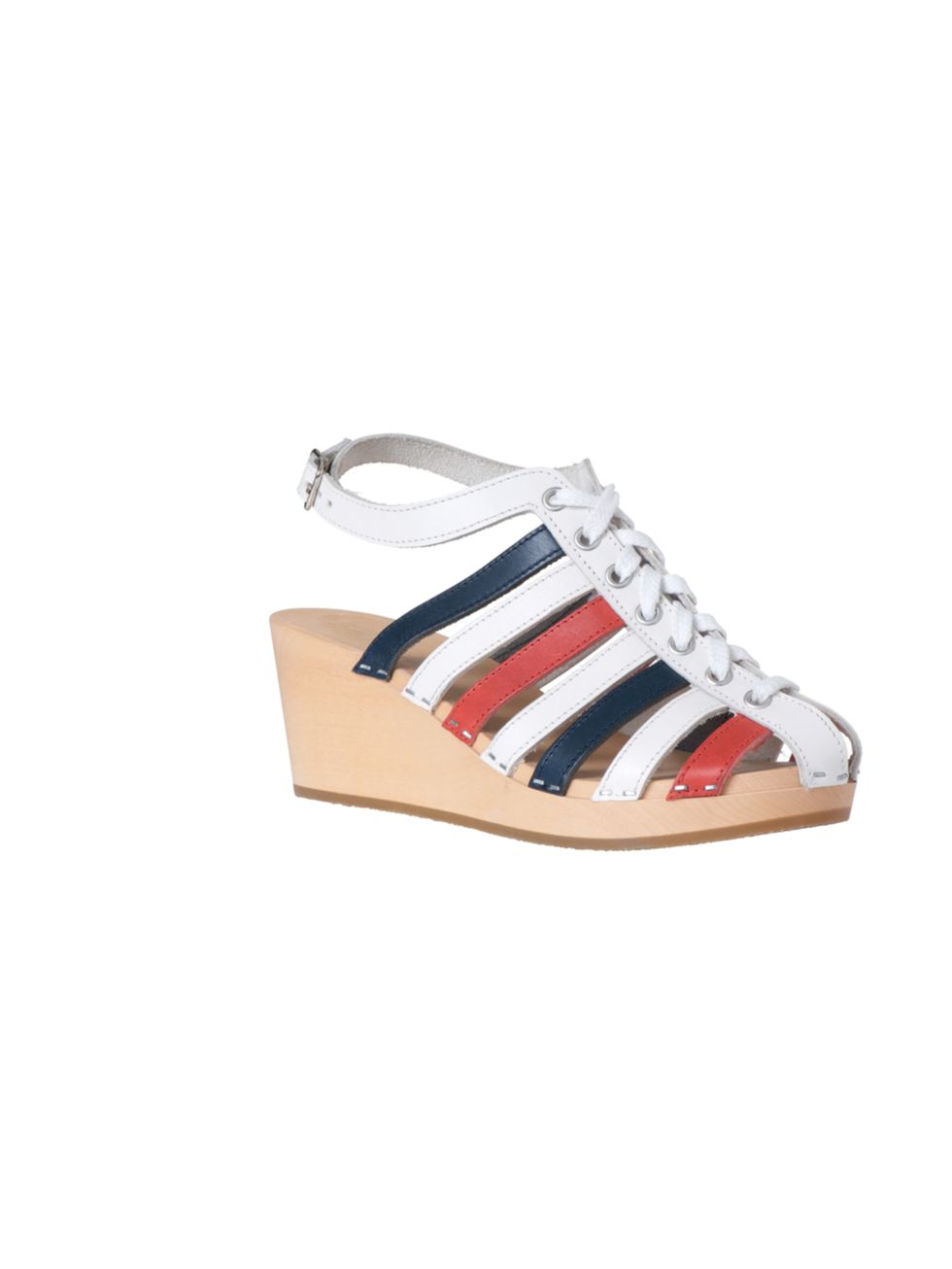 <p>Swedish Hasbeens striped wedges, £175, at the Swedish Hasbeens pop-up shop, 12 Dray Walk, The Old Truman Brewery, 91 Brick Lane, E1 6RF</p>