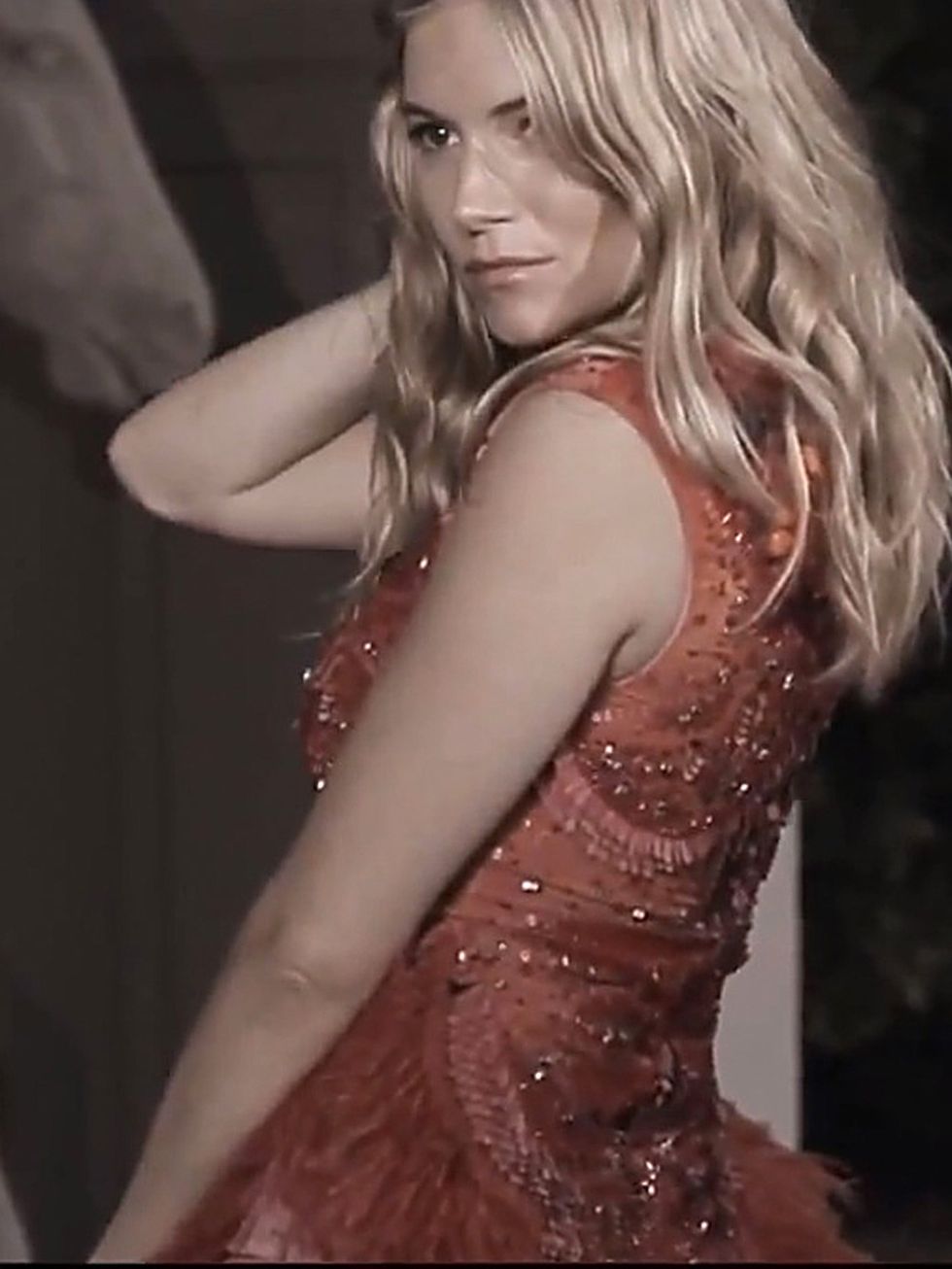 <p>Sienna Miller wearing Matthew Williamson in his anniversary video</p>