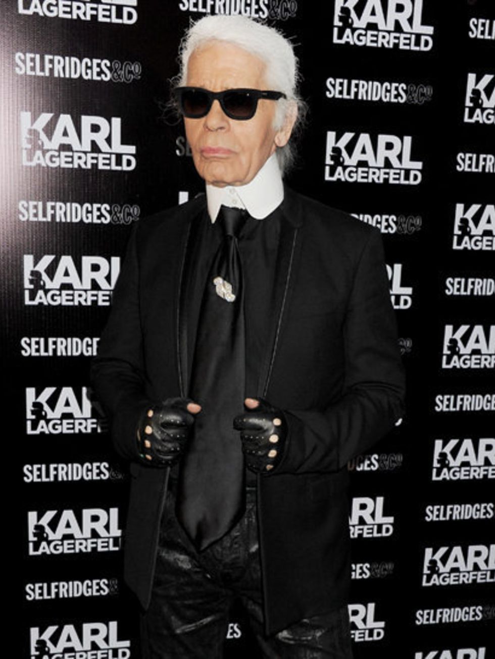 <p>Karl Lagerfeld at his Selfridges launch party</p>