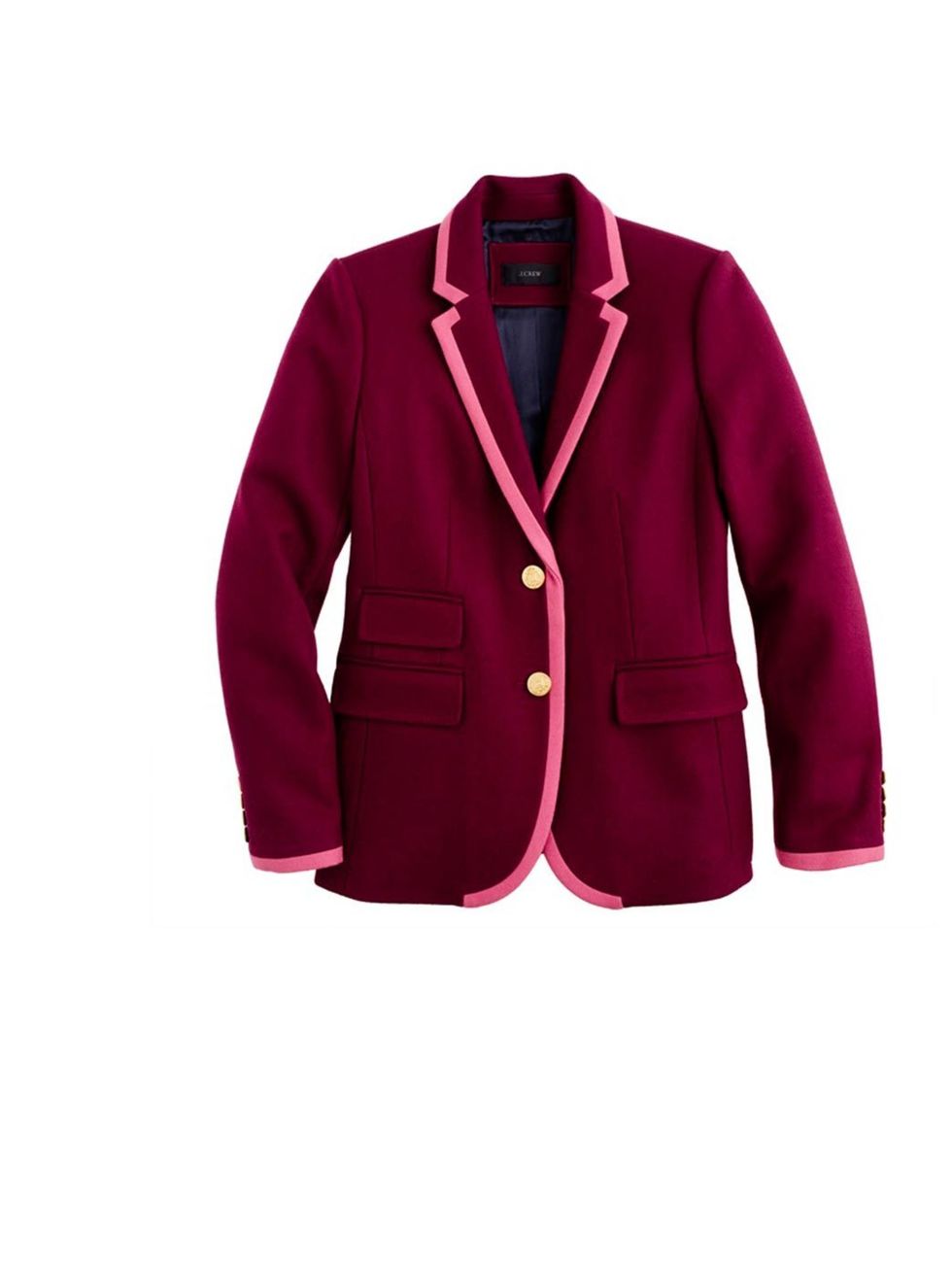<p>This blazer is preppy and effortlessly cool- the maroon colour with the pink piping works a dream</p><p>Blazer, £268</p>