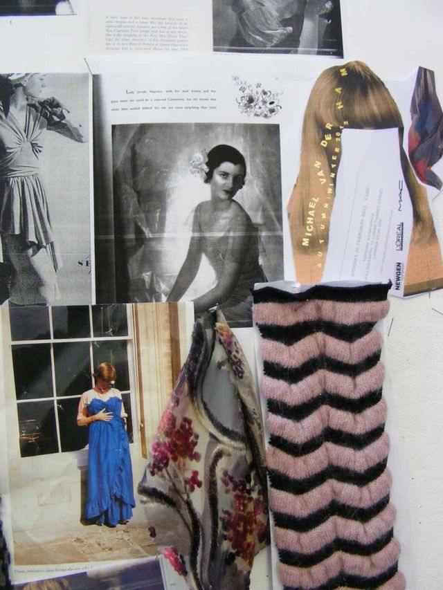 <p>Michael Van Der Ham's A/W '12 mood board and fabric swatches</p>