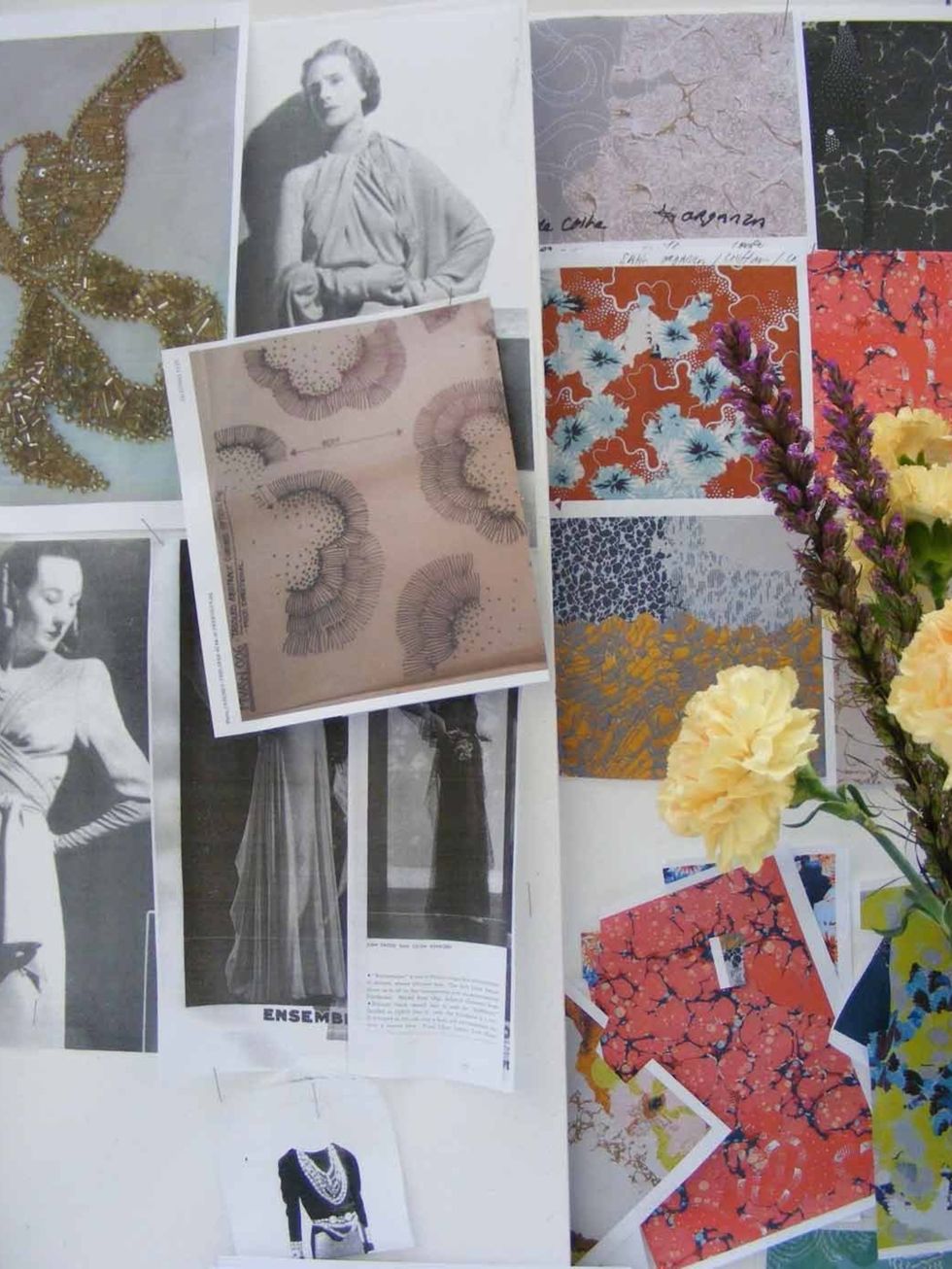 <p>Michael Van Der Ham's A/W '12 mood board and fabric swatches</p>