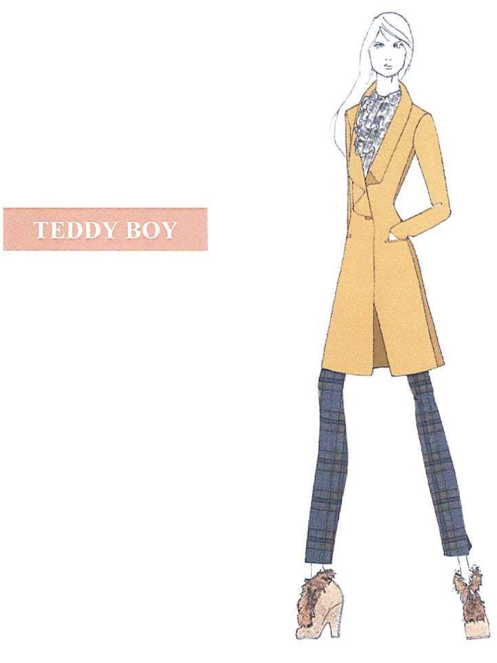 <p>Sketch of a Teddy Boy-inspired look from the Vivienne Westwood Red Label A/W '12 collection</p>