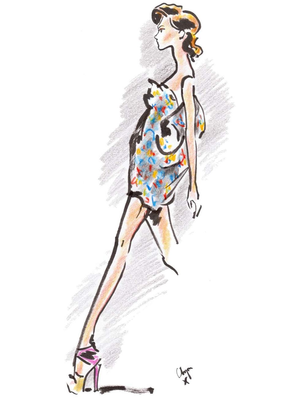 <p>A Michael Van Der Ham A/W '12 look illustrated by Clym Evernden</p>