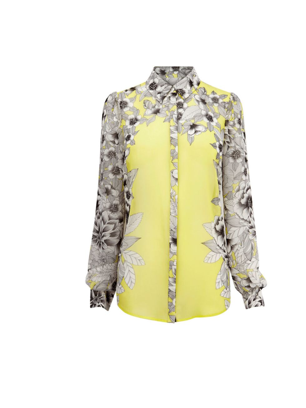 <p>Warehouse have established themselves as the go-to high street store for beautiful prints this season... Warehouse floral blouse, £45</p><p><a href="http://shopping.elleuk.com/browse?fts=warehouse+mirrored+floral+blouse">BUY NOW</a></p>