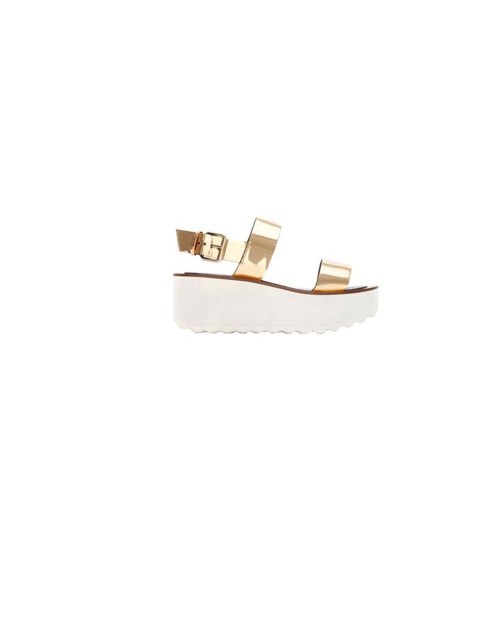 <p>Space-age, retro and eccentric, <a href="http://www.zara.com/uk/en/new-this-week/woman/shiny-block-wedge-c363008p1294702.html">Zara</a>s metallic flatforms tick every box, £59.99</p>