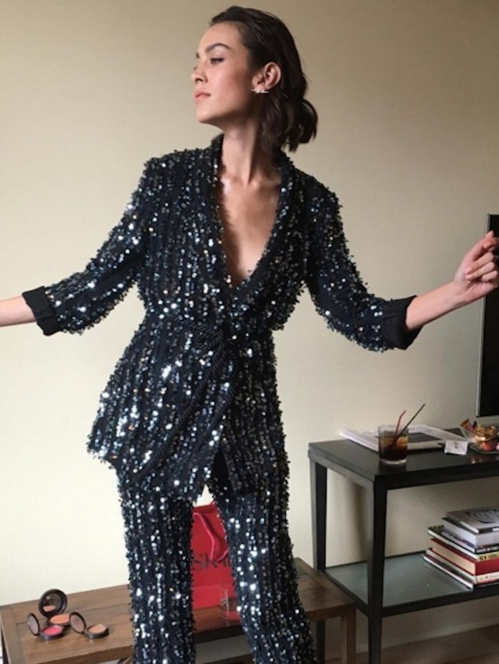 Alexa Chung boogied in her Thakoon suit