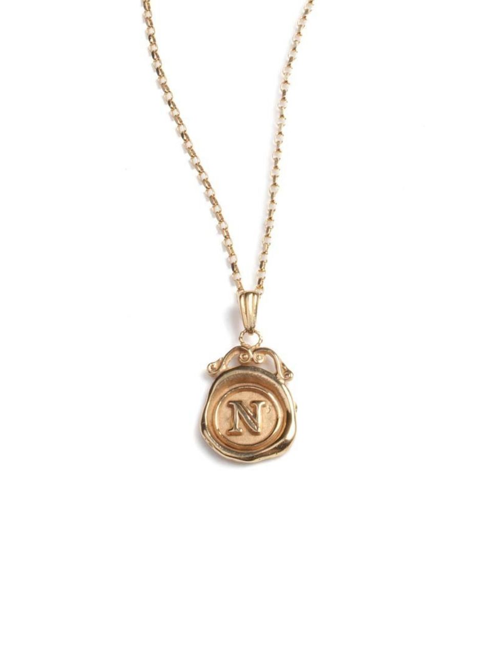 <p>This London designer's quirky personalised pendants make our new season shopping list.</p><p><a href="http://www.jessicadelotz.co.uk/product/9ct-gold-mini-personalised-seal-necklace">Jessica de Lotz</a> necklace, £395</p>
