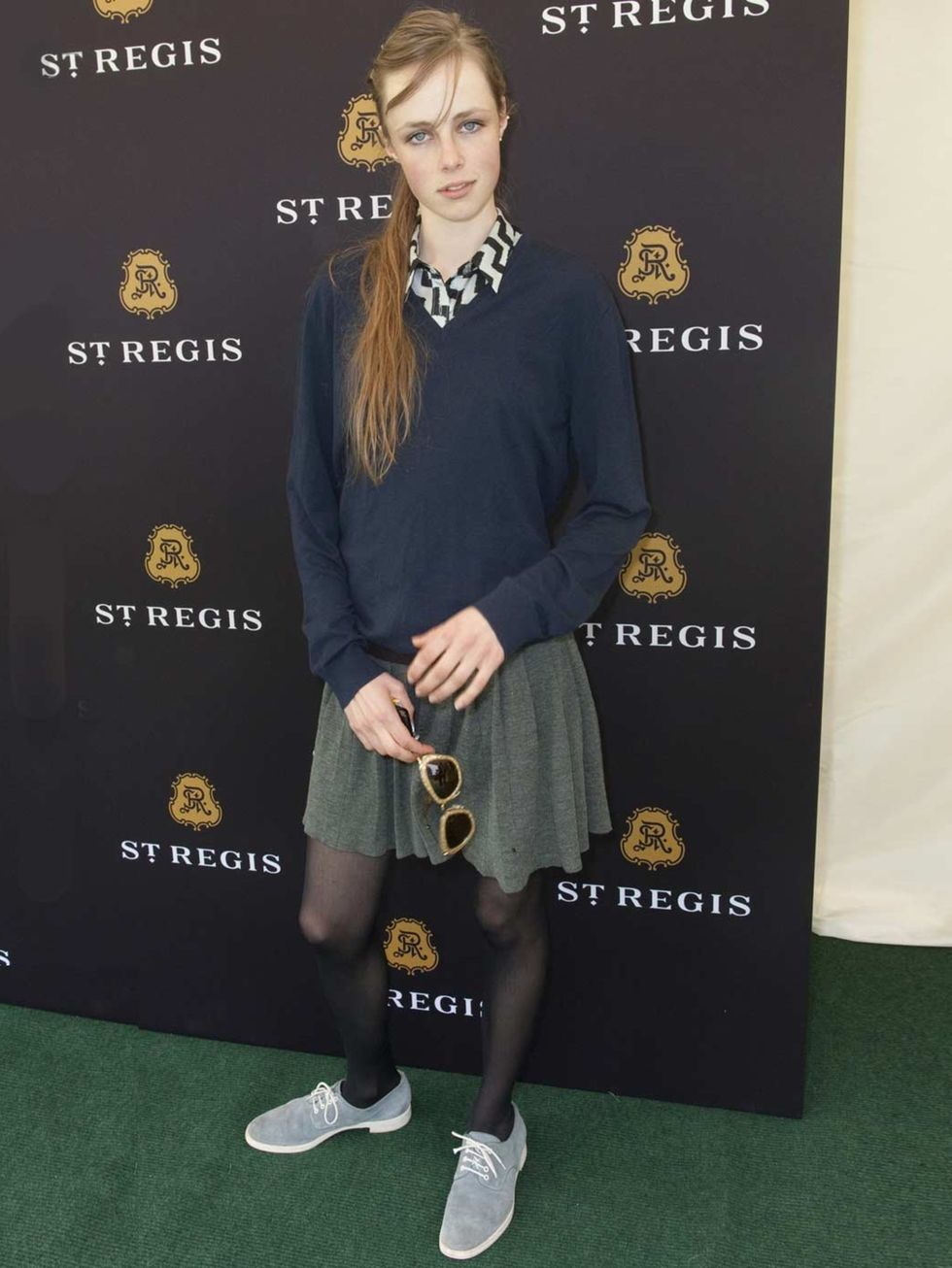 <p>Model <a href="http://www.elleuk.com/content/search?SearchText=edie+campbell">Edie Campbell </a>at the St Regis Polo</p>
