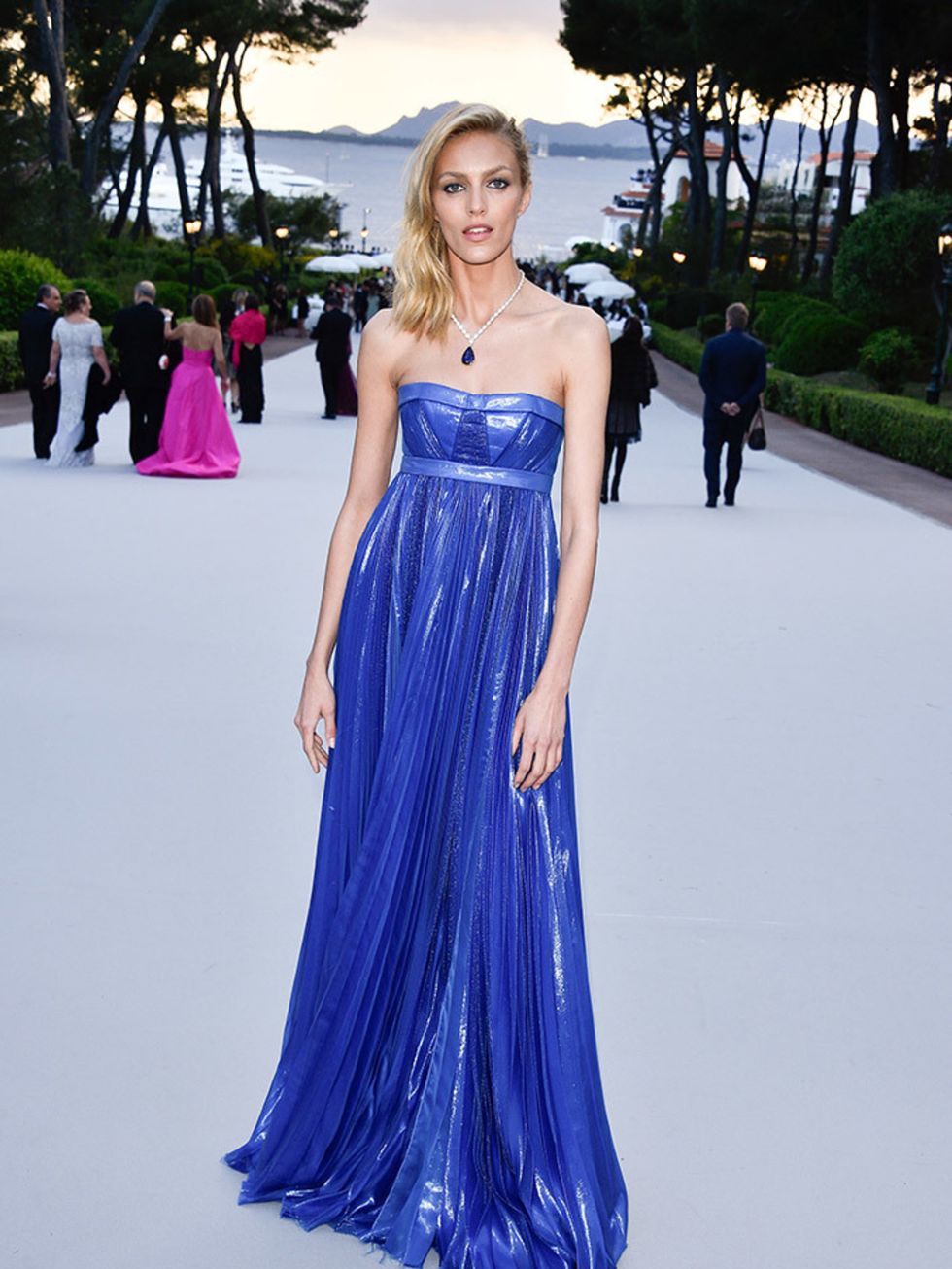 <p>Anja Rubik wearing a Dsquared2 gown at the amfAR's 22nd Cinema Against AIDS Gala, France, May 2015</p>