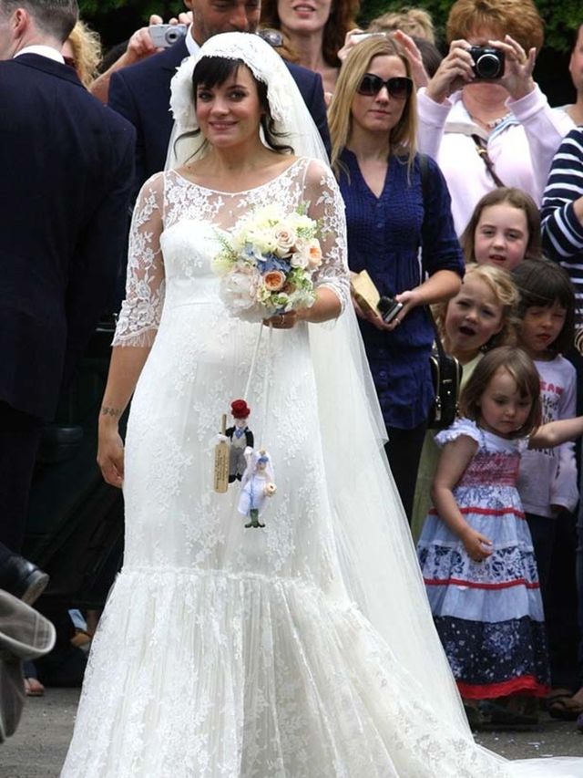 <p>Lily Allen at her wedding</p>
