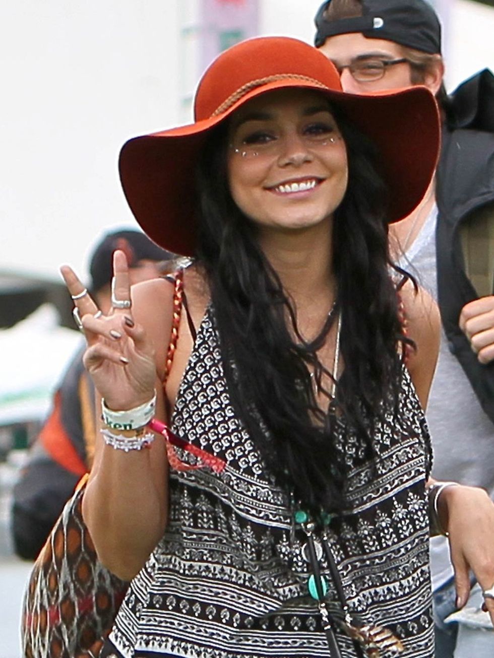 <p>Vanessa Hudgens at the 2012 <a href="http://www.elleuk.com/style/street-style/coachella-street-style-2013">Coachella</a> Valley Music and Arts Festival.</p>