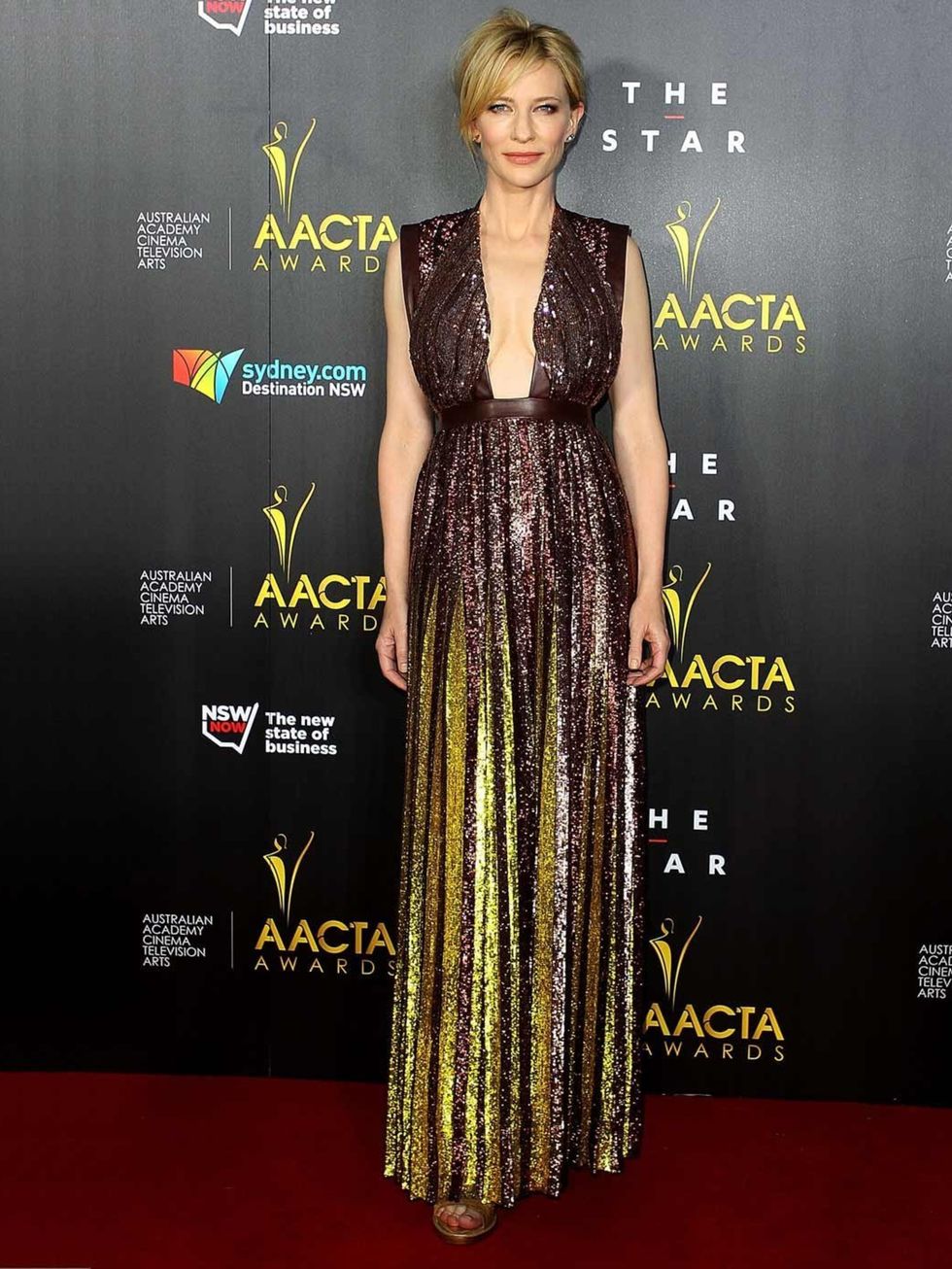 <p>Cate Blanchett wore Givenchy spring 2014 to the 3rd Annual AACTA Awards Ceremony in Sydney, 2014.  </p>