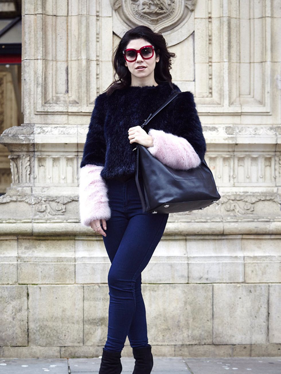 Marina and The Diamonds carrying AllSaints bag at the London Fashion Week.