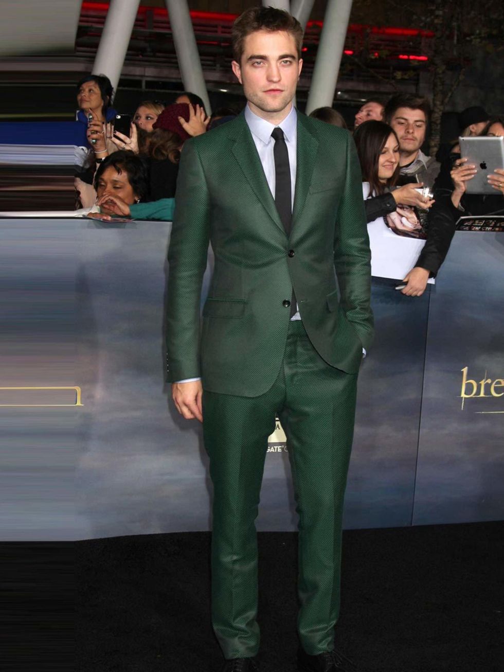 <p>Working the red carpet in green at the Breaking Dawn Part 2 premiere in LA, November 2012</p>
