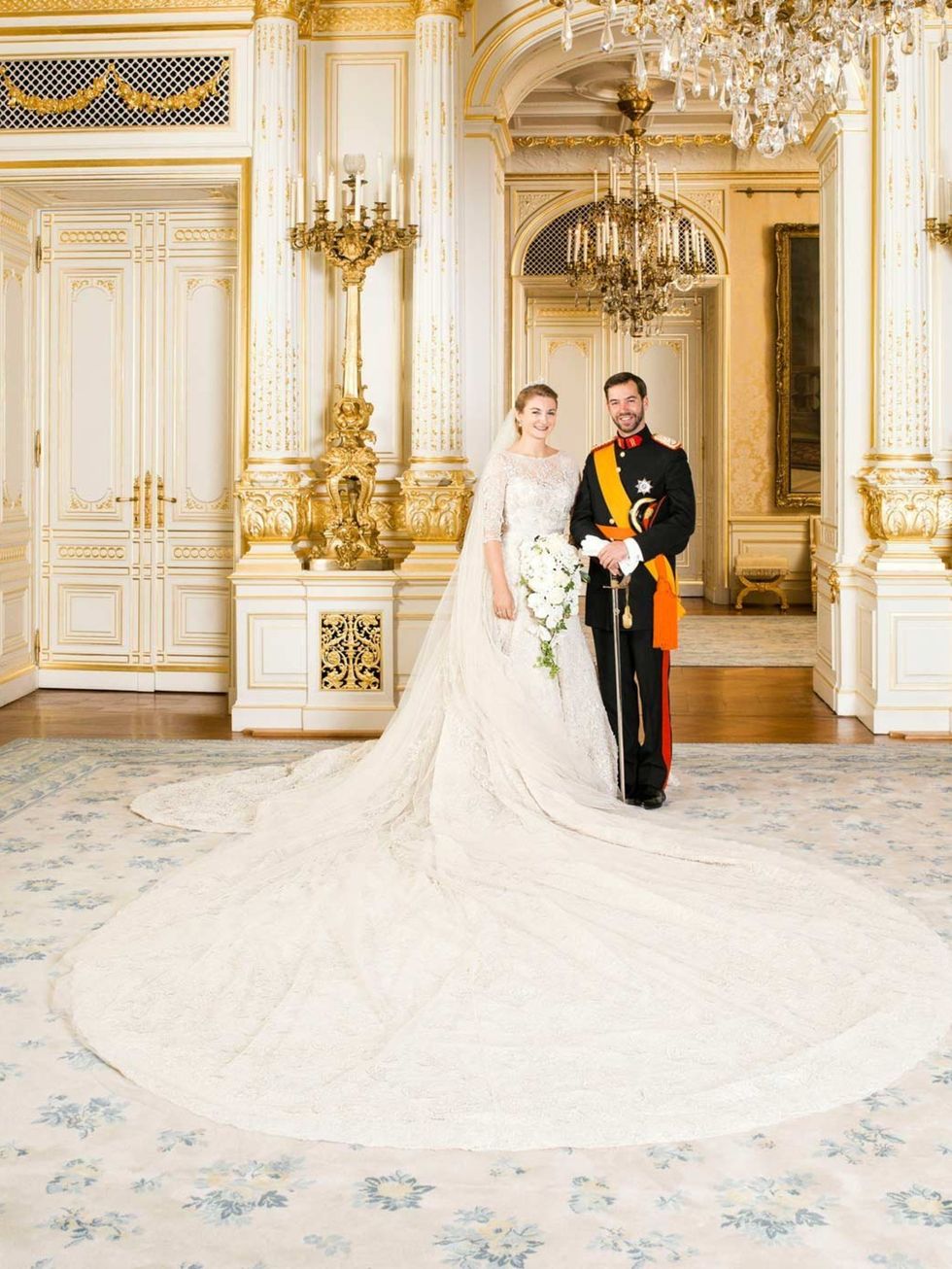 <p>Countess Stephanie de Lannoy wore Elie Saab when she married Crown Prince Guillaume of Luxembourg. </p>