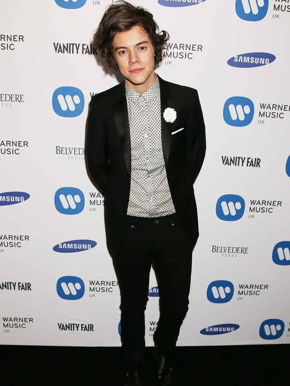 <p>Harry Styles at the Warner Brothers Brit Awards 2013 after party.</p>