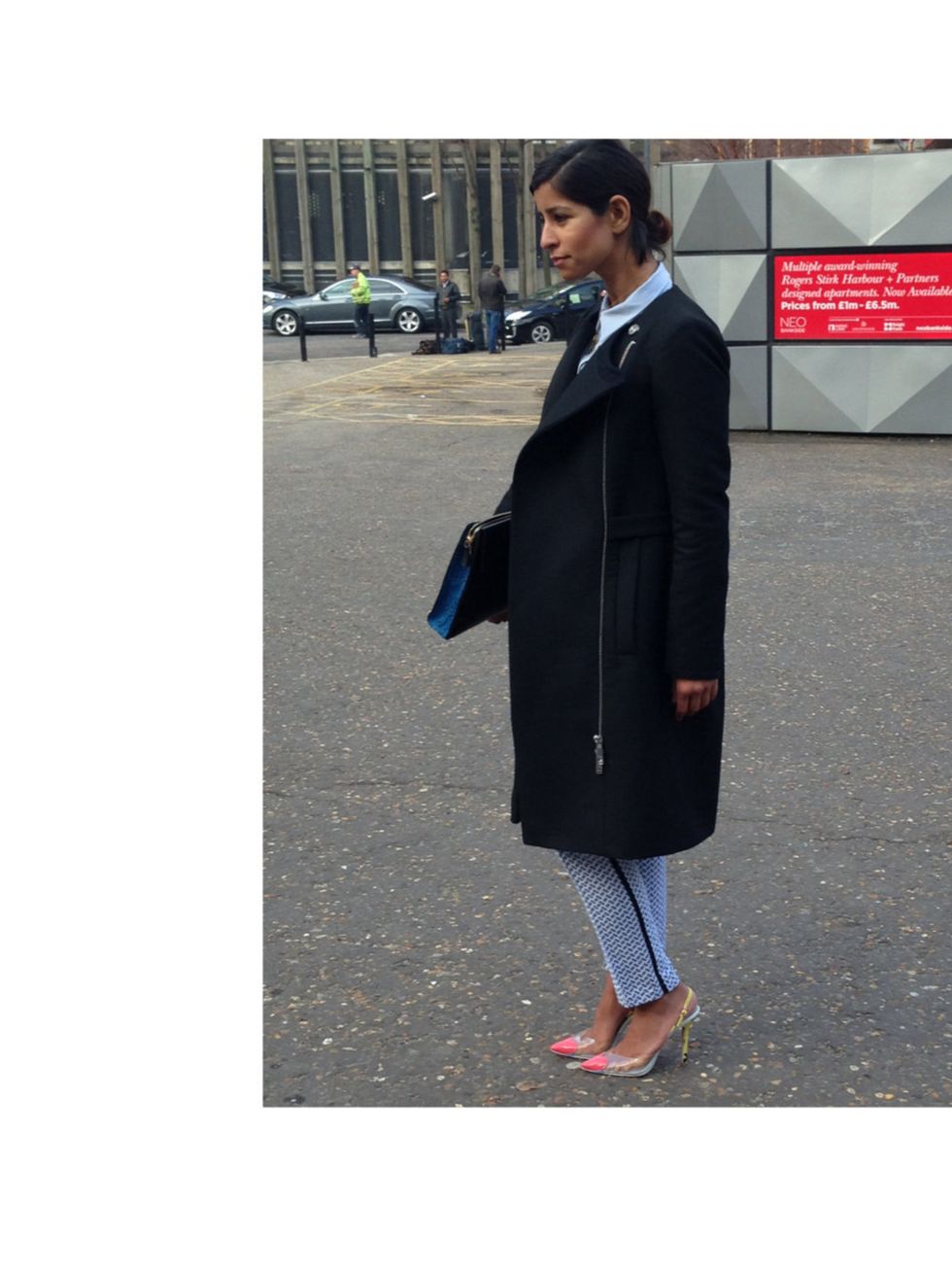 <p>This stylish lady caught our attention outside the Peter Pilotto show - we love her style, especially the shoes</p>