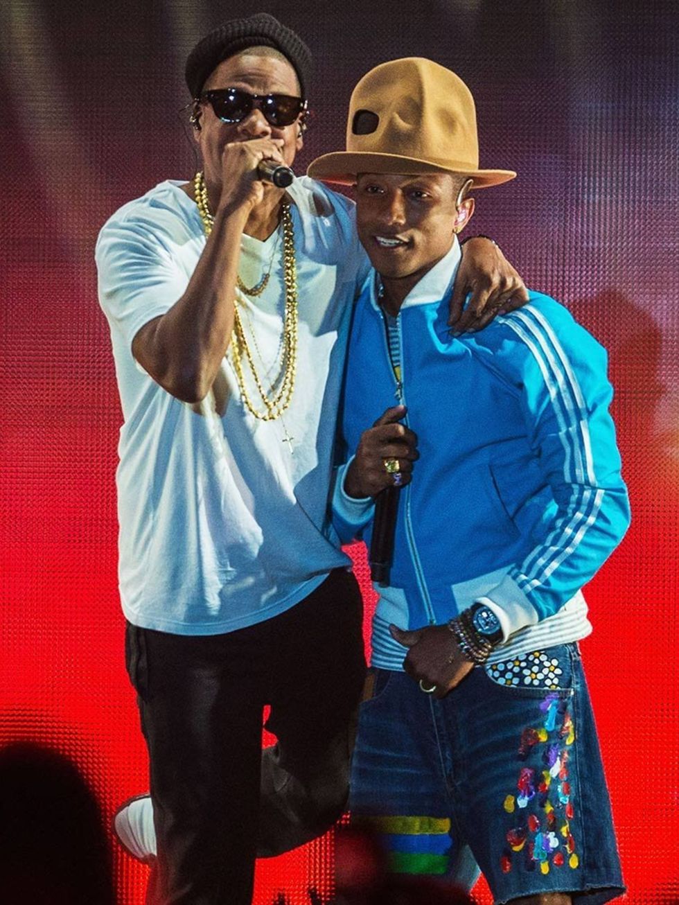 <p>Jay Z joins Pharrell Williams on stage at Coachella Festival 2014, weekend 2.</p>