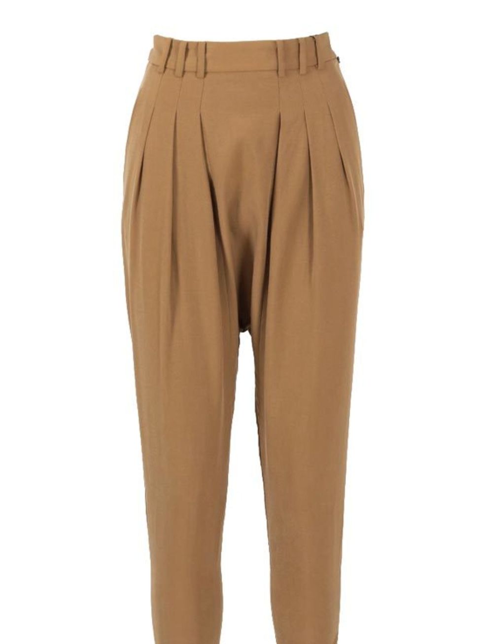 <p>I've done a lot of research into designer v. high street carrot-shaped khaki trousers. I'm pleased to report that the cheaper end of the spectrum fits the bill perfectly.</p><p>Camel carrot shaped trosuers, £39.99, by Zara (0207 534 9500)</p>