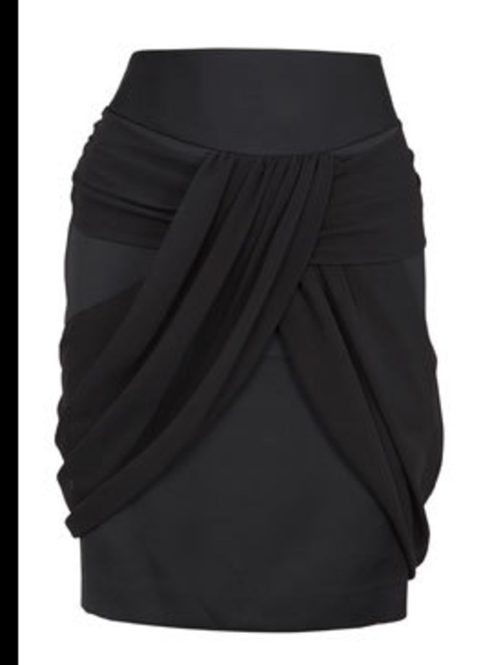<p>Black draped skirt, £45, by Oasis (01865 881986)</p>
