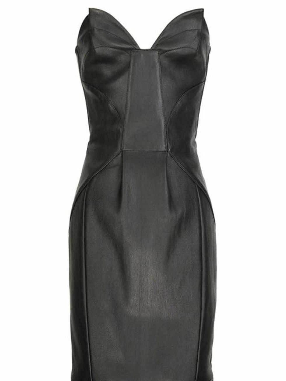 <p>Leather bustier dress, £1,390, by Miu Miu (0207 409 0900)</p>