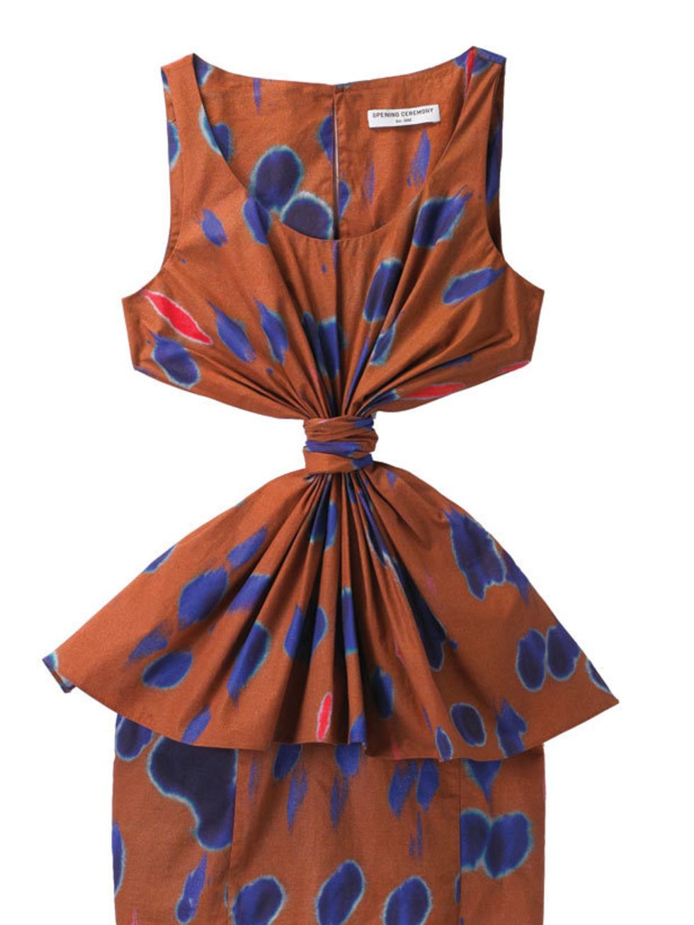 <p>Printed gathered dress, £310, by Opening Ceremony at Harvey Nichols (0207 235 5000)</p>