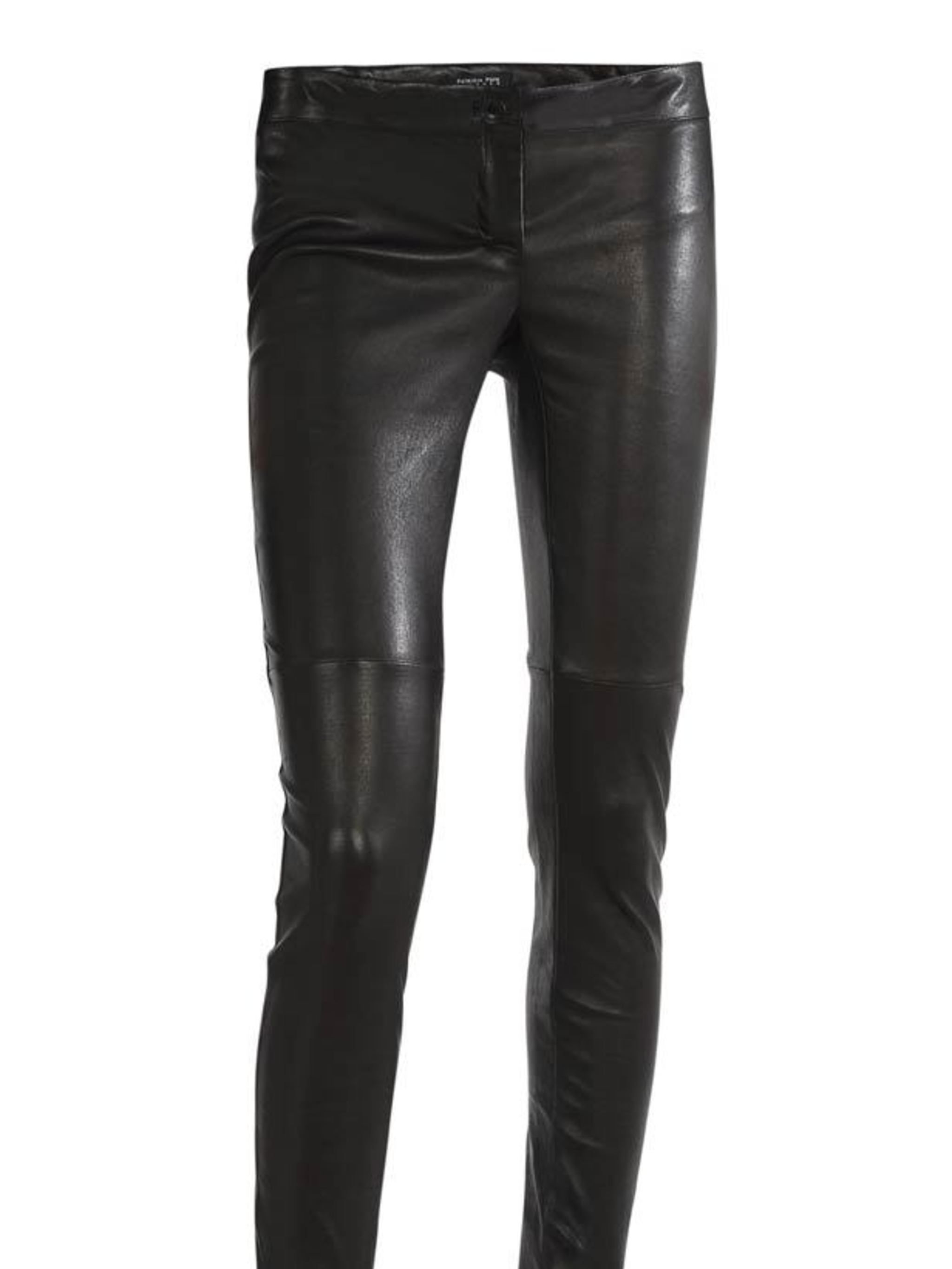 River Island Petite faux leather straight leg trouser in black | ASOS