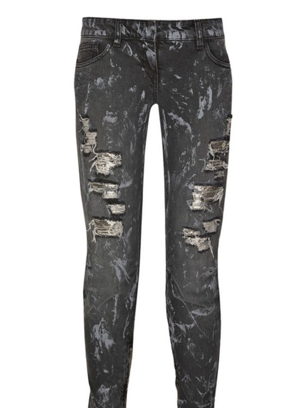 <p>Distressed cropped jeans, £878.70, by Balmain at <a href="http://www.net-a-porter.com/product/64525">Net-a-Porter</a> </p>
