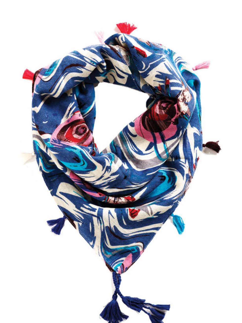 <p>Printed tassle scarf, £56, by Erfurt (0207 486 4800)</p>