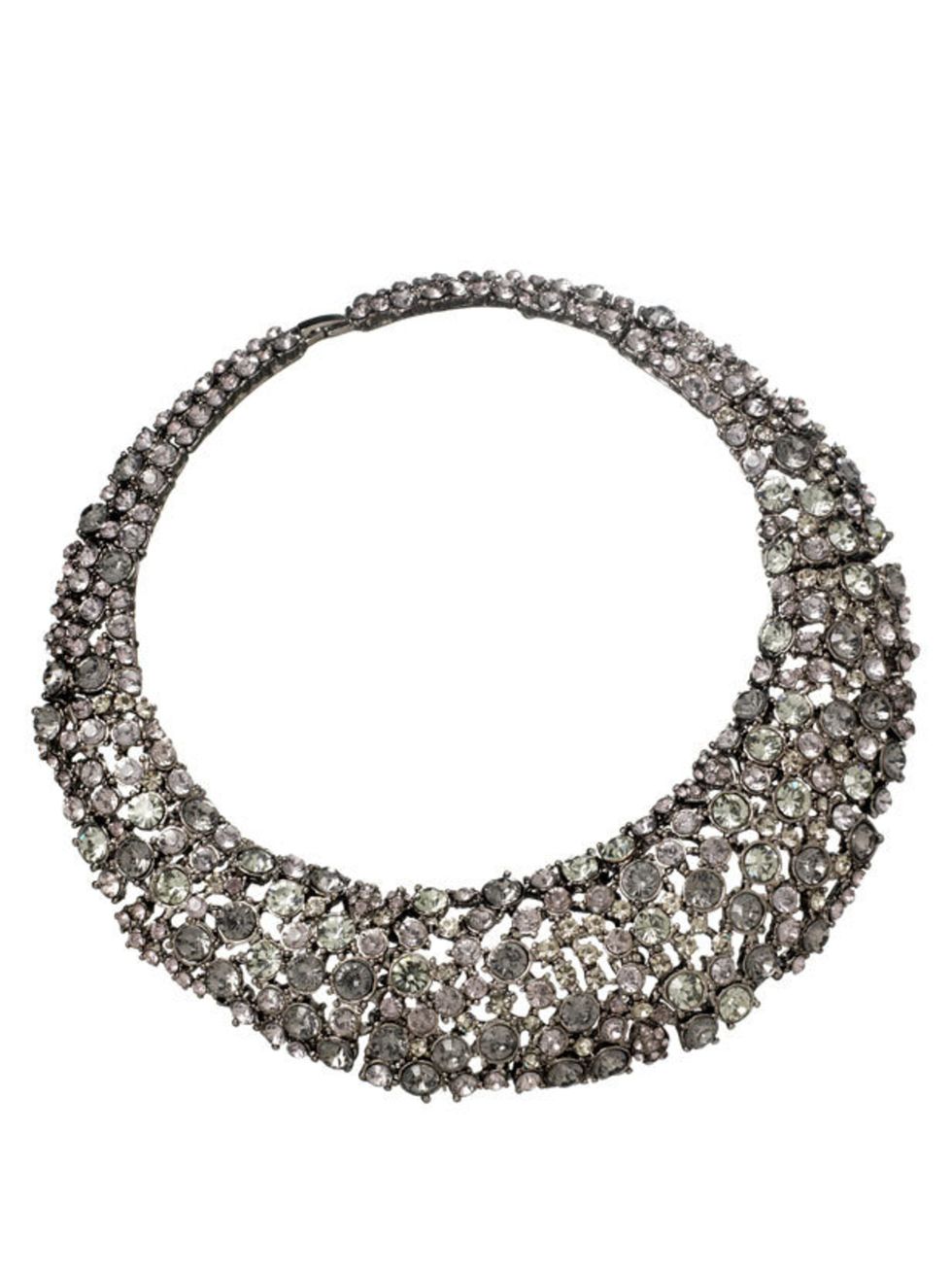 <p>Rhinestone collar necklace, £65, by Warehouse (0845 122 2251)</p>