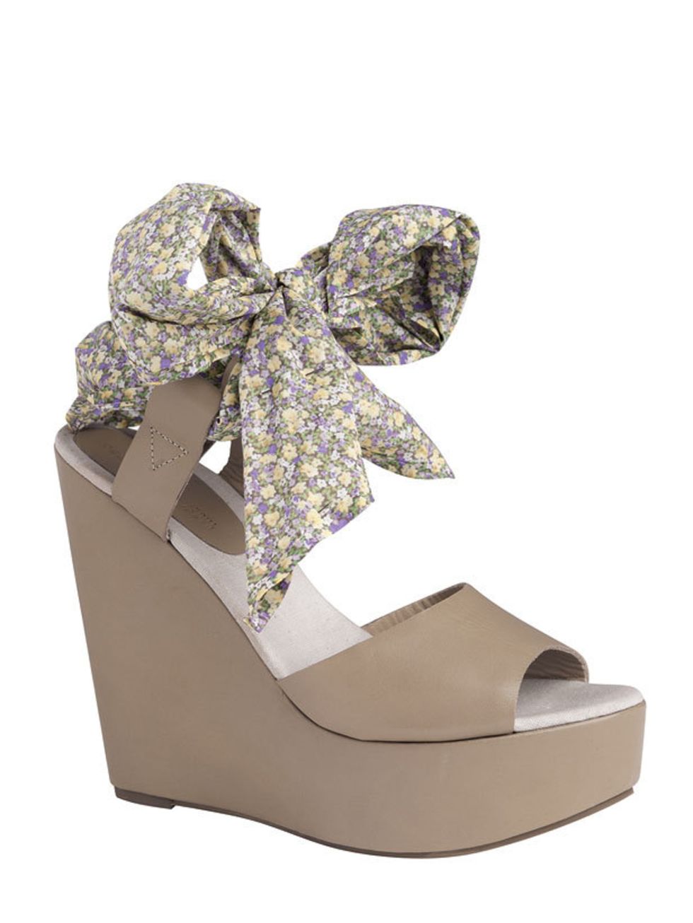 <p>Floral ribbon wedges, £65, by Gap by Pierre Hardy (0800 427 789)</p>