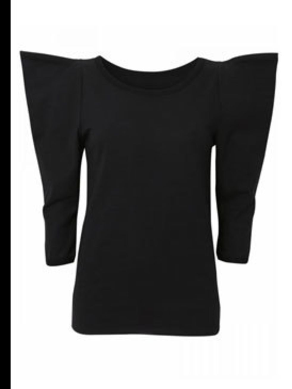 <p>Black shoulder jumper, £28, by Topshop (0845 121 4519) </p>
