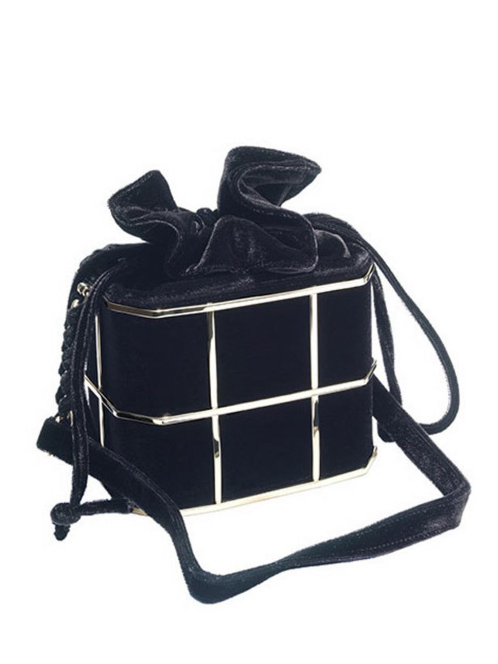 <p>Cage drawstring bag, £110, by <a href="http://www.reiss.co.uk/shop/womens/bags/pello/black/">Reiss</a></p>