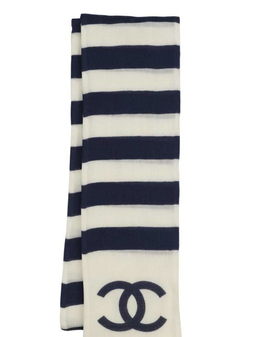 <p>Cashmere stripe scarf, £460, by Chanel (0207 493 5040)</p>