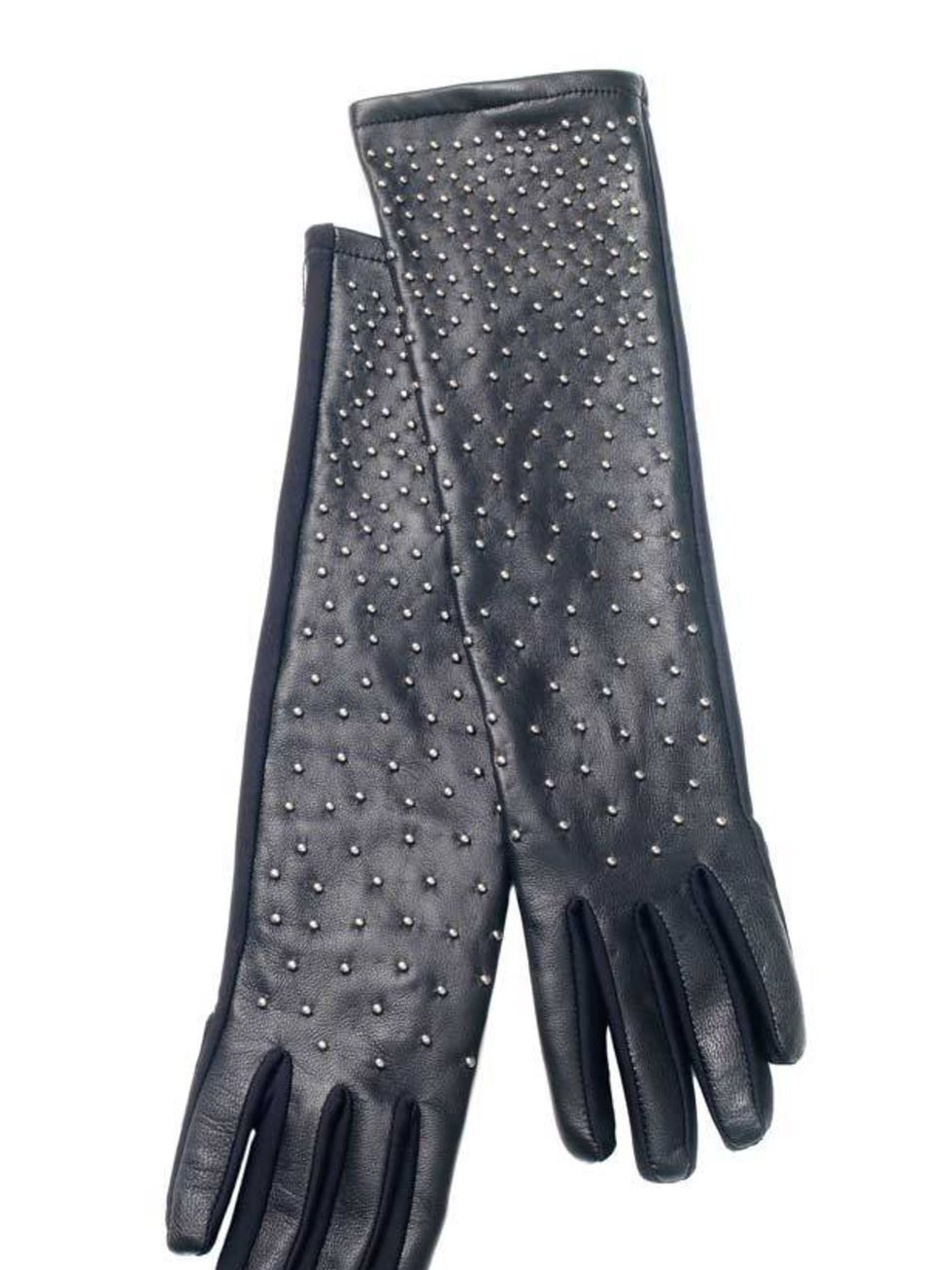 <p>Black studded gloves, £69, by <a href="http://www.reiss.co.uk/shop/womens/scarves/annais/black_silver/">Reiss</a> </p>